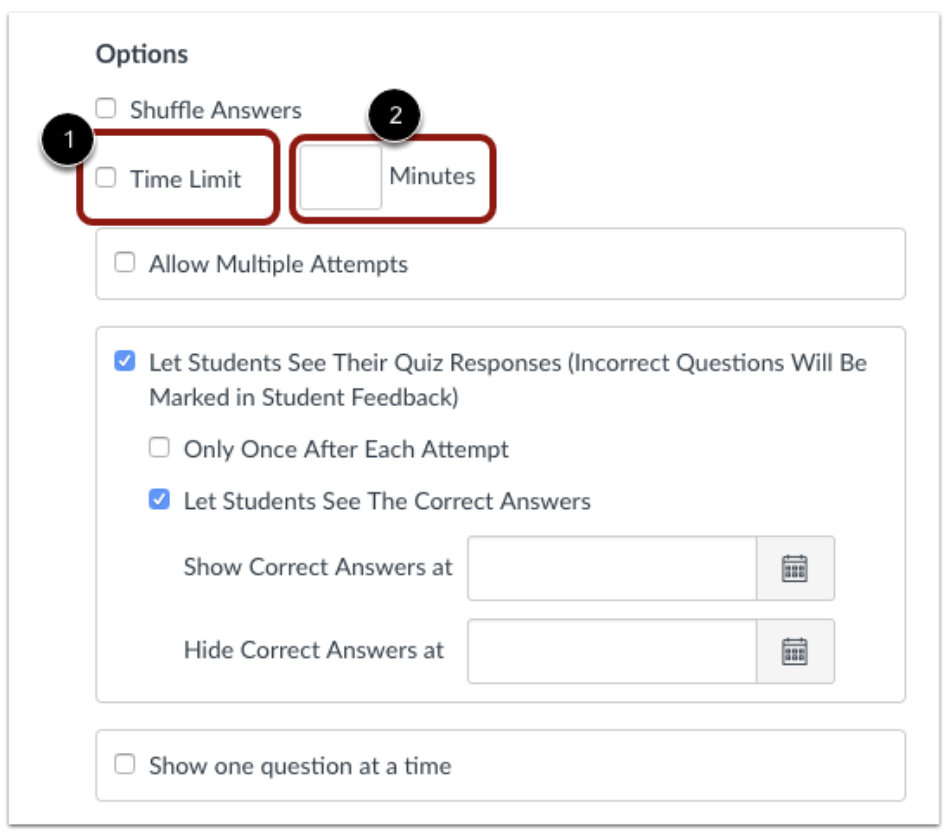 Classic quiz time limit UI