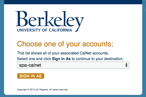 Login screen with an account selection dropdown menu.