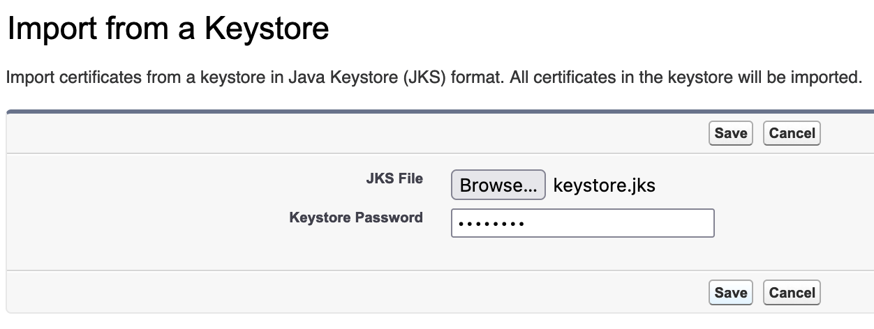screenshot with the section under "import from a keystore"  