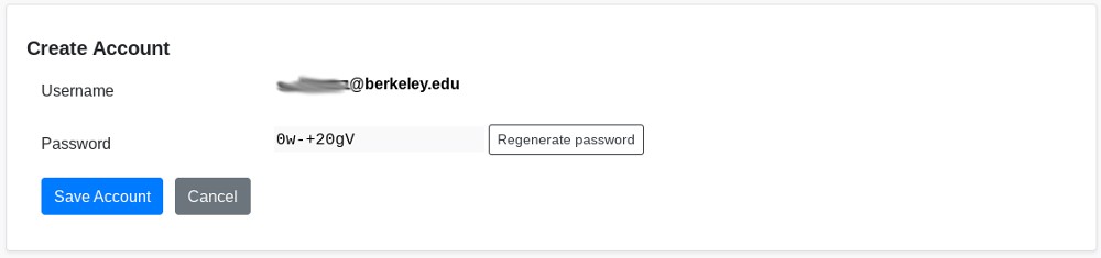 WiFi Keys Management Create Account and Password Page