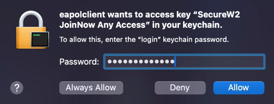 macOS request to save credentials to user keychain