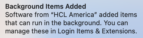 Screenshot of thebackground service notification