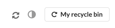 Screenshot of a refresh icon and the "My recycle bin" button