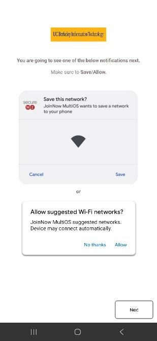 Join Now App Save Network Prompt