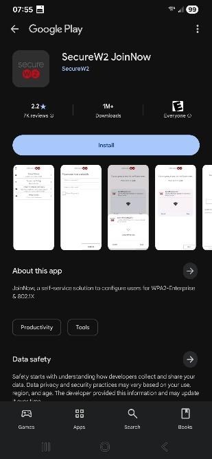 Google Play Store showing Join Now App Installer