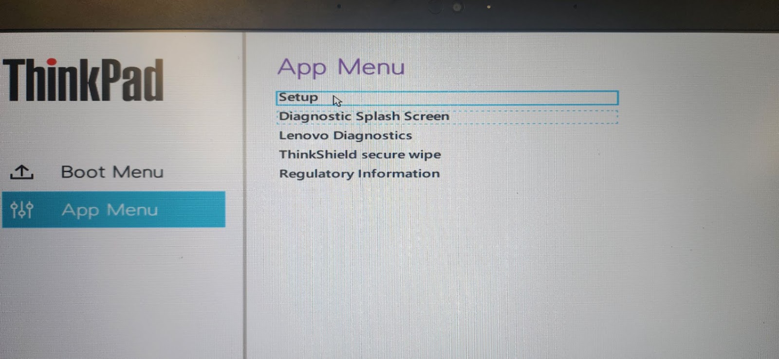 Click on App Menu then Setup on older BIOS versions