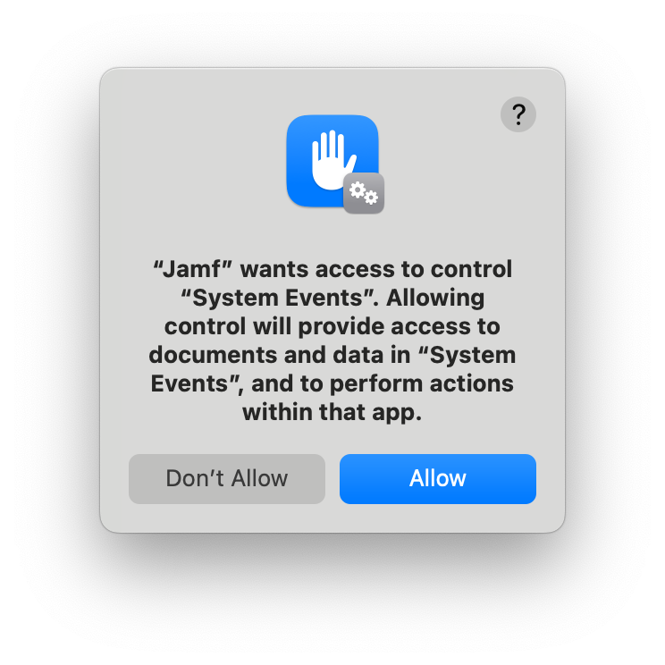 Jamf Control System Events