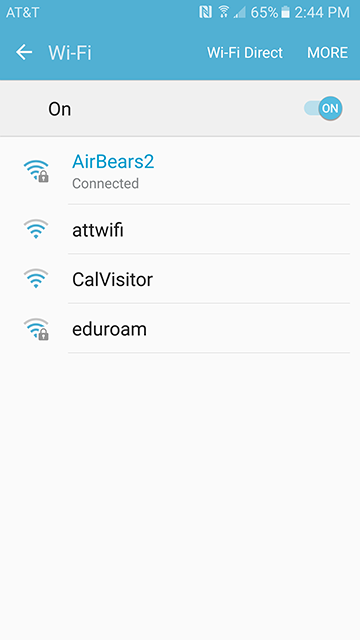 select airbears2 from your wifi networks