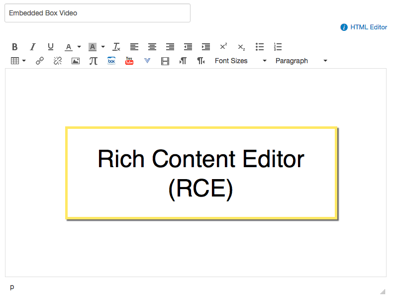 Screenshot of the Rich Content Editor