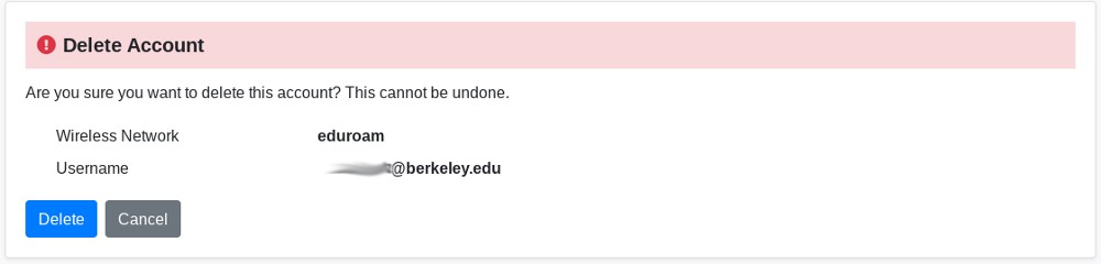 WiFi Keys Delete Account Prompt