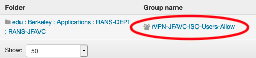 Screenshot of "VPN-<ORG NODE>-<group name>-Users-Allow"  group