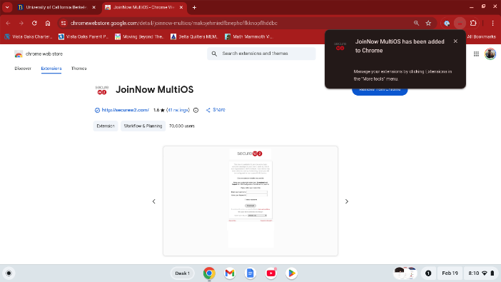 Chrome Browser JoinNow MultiOS Plugin Install Successful