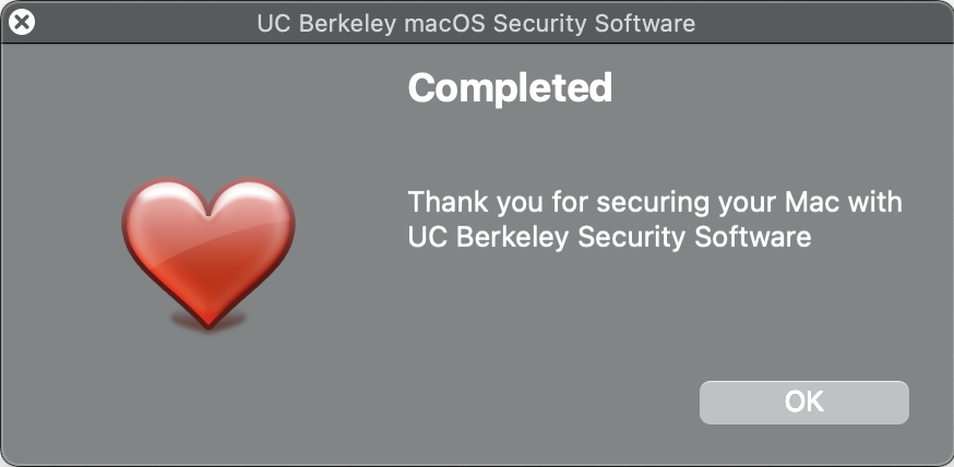 Notification that UC Berkeley Security Software is installed