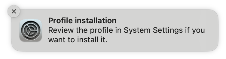System Setting notification that a download has been completed