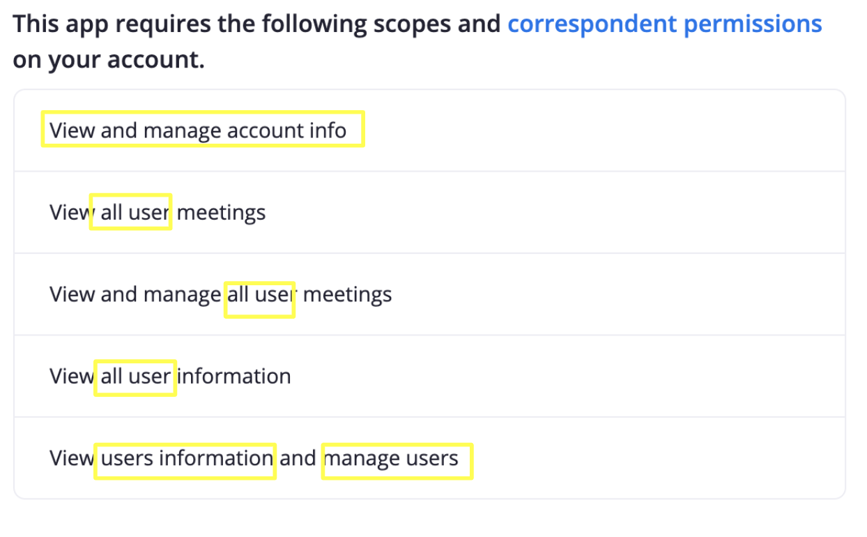 Rev App Permissions and Scopes