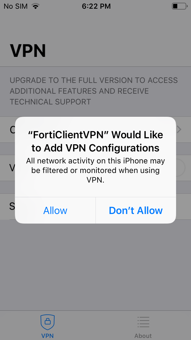 Allow VPN Connection