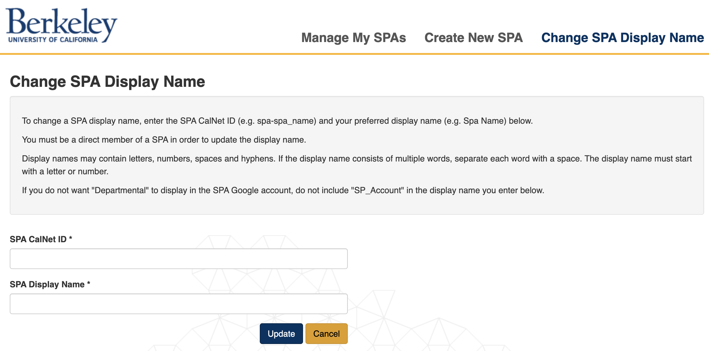 Screenshot showing the required text fields.