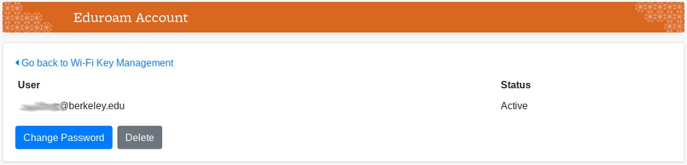 WiFi Keys Management Account List