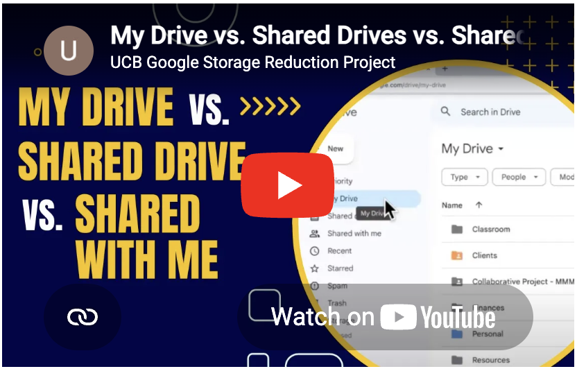 YouTube video: My Drive vs Shared Drives vs Shared with me
