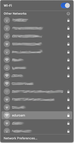 macOS available WiFi Networks List