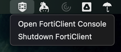 macOS FortiClient System Icon