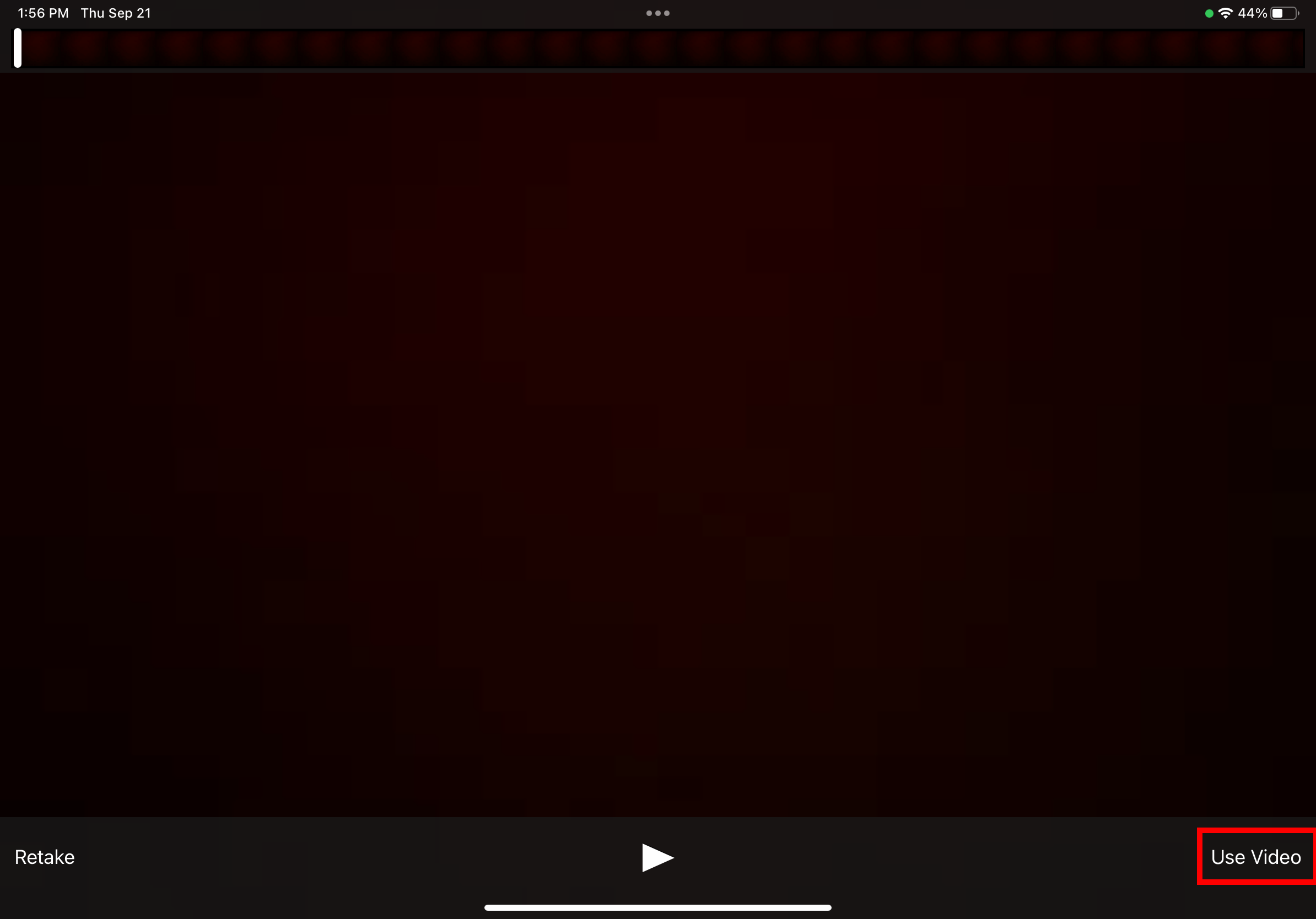 Screenshot the video recording with "Use Video" in the bottom right highlighted