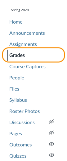 Grades Link in Course Navigation Menu