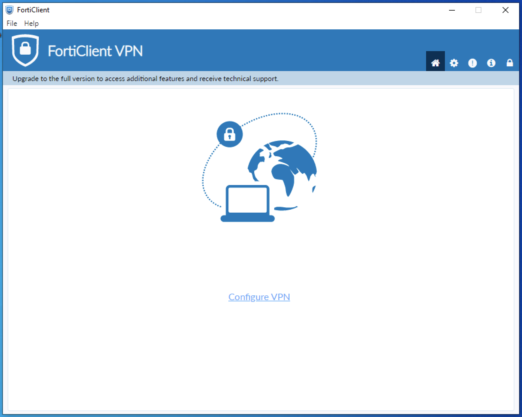 FortiClient Configure Screen