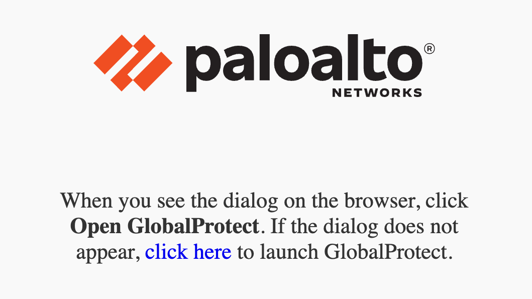 Click to Open GlobalProtect Browser Text with Link