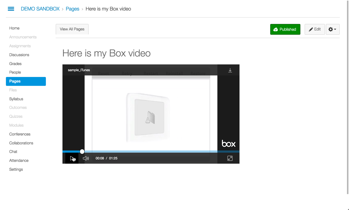 Screenshot of Box Video