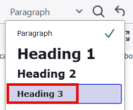 Highlighting heading 3