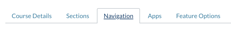 Course Settings Tabs with "Navigation" selected