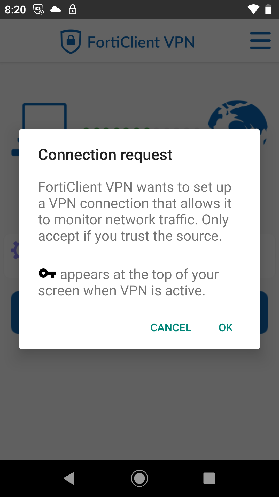 Allow VPN Creation in Android Prompt