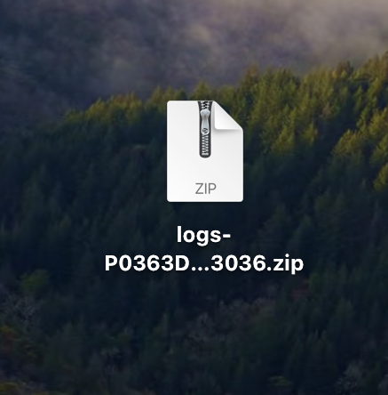 Trellix data collection zip log file on desktop