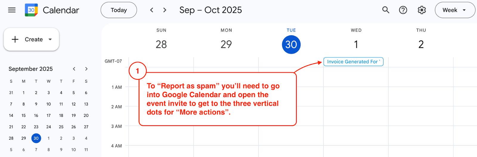 Image: How to get to Settings of the Event invite from Google Calendar