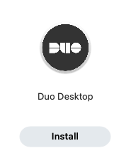 Duo Desktop App Icon with Install button below