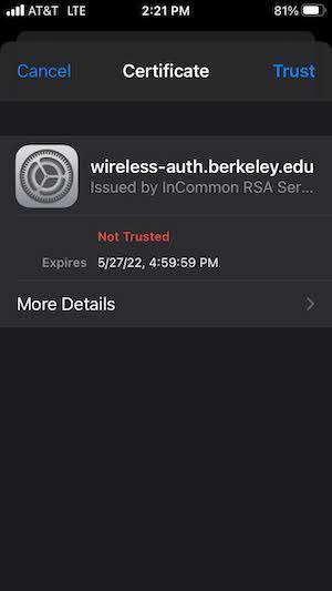 iOS Certificate PPrompt