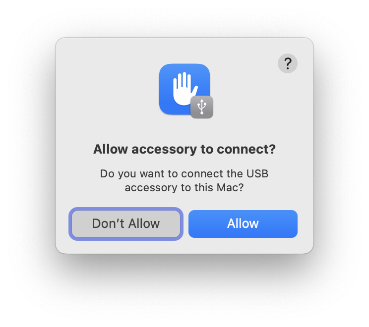 USB Allow accessory to connect?