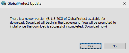 GlobalProtect v6 for Windows Update Available