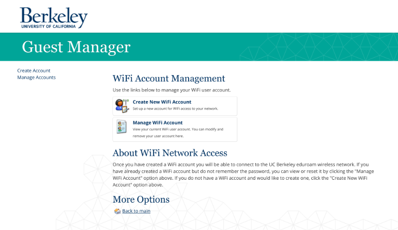 WiFi Keys Welcome Page