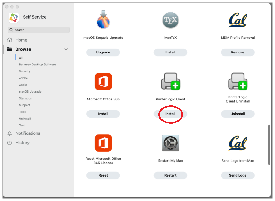 SelfService PrinterLogic Client offers