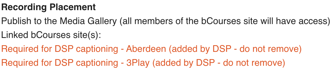 Publish to DSP captioning screenshot