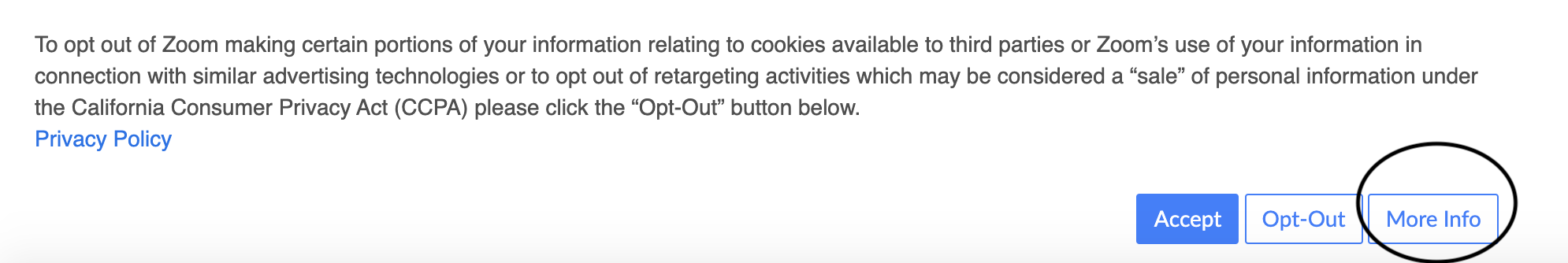 image showing how to click the more info button