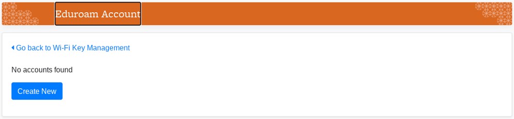 WiFi Accounts List with No Accounts