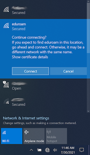 Windows 10 Continue and Accept Certificate
