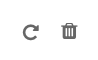 Two icons: circular arrow icon and trash can icon