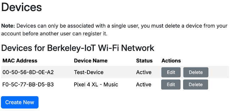 Wi-Fi Keys Berkeley-IoT Device Manager