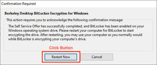 Click button "Restart Now" to restart your computer