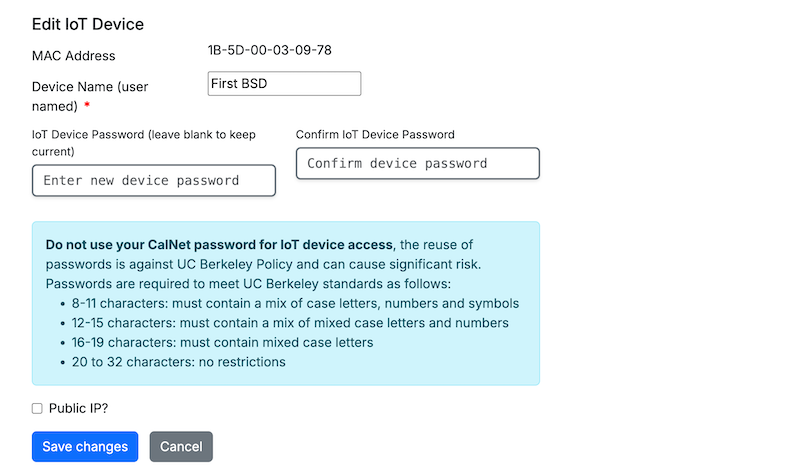 Edit an Existing Berkeley-IoT Device