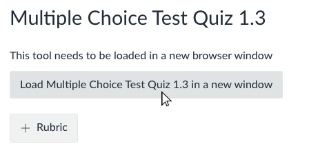A screenshot of a bCourses assignment showing the button to load the assignment in a new tab